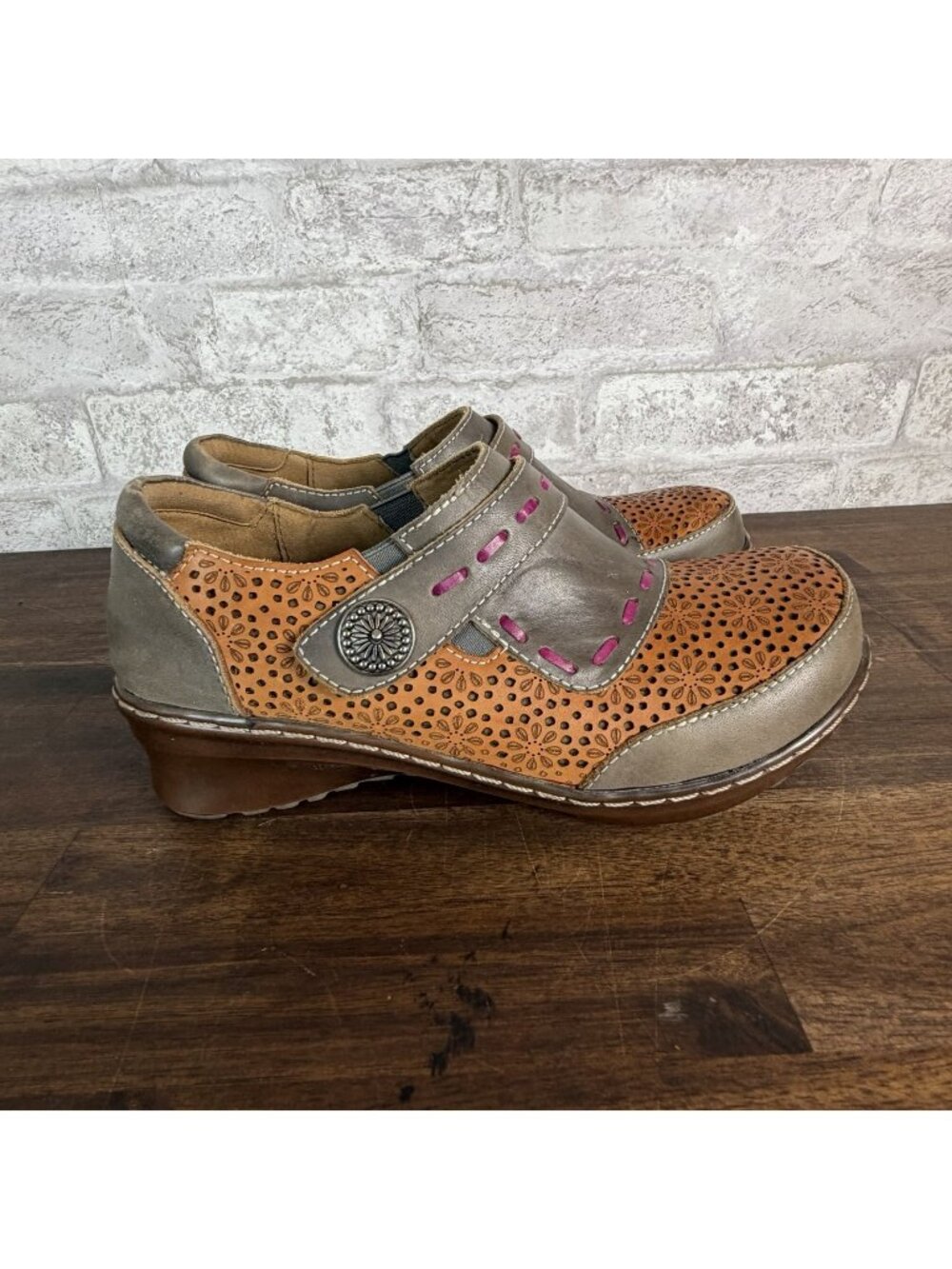 L' Artiste by Spring Step Sherbet Slip on Clog Shoes EUR 37 Women’s 6.5 7 5073